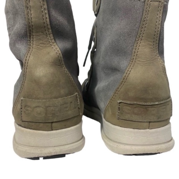 Sorel Women's Explorer Joan Leather/Suede Faux Fur Ankle Tall Winter Boots 7 - Picture 4 of 12